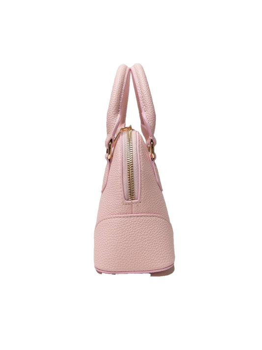 Charlotte Pebbled Pleather Purse - Petal Pink