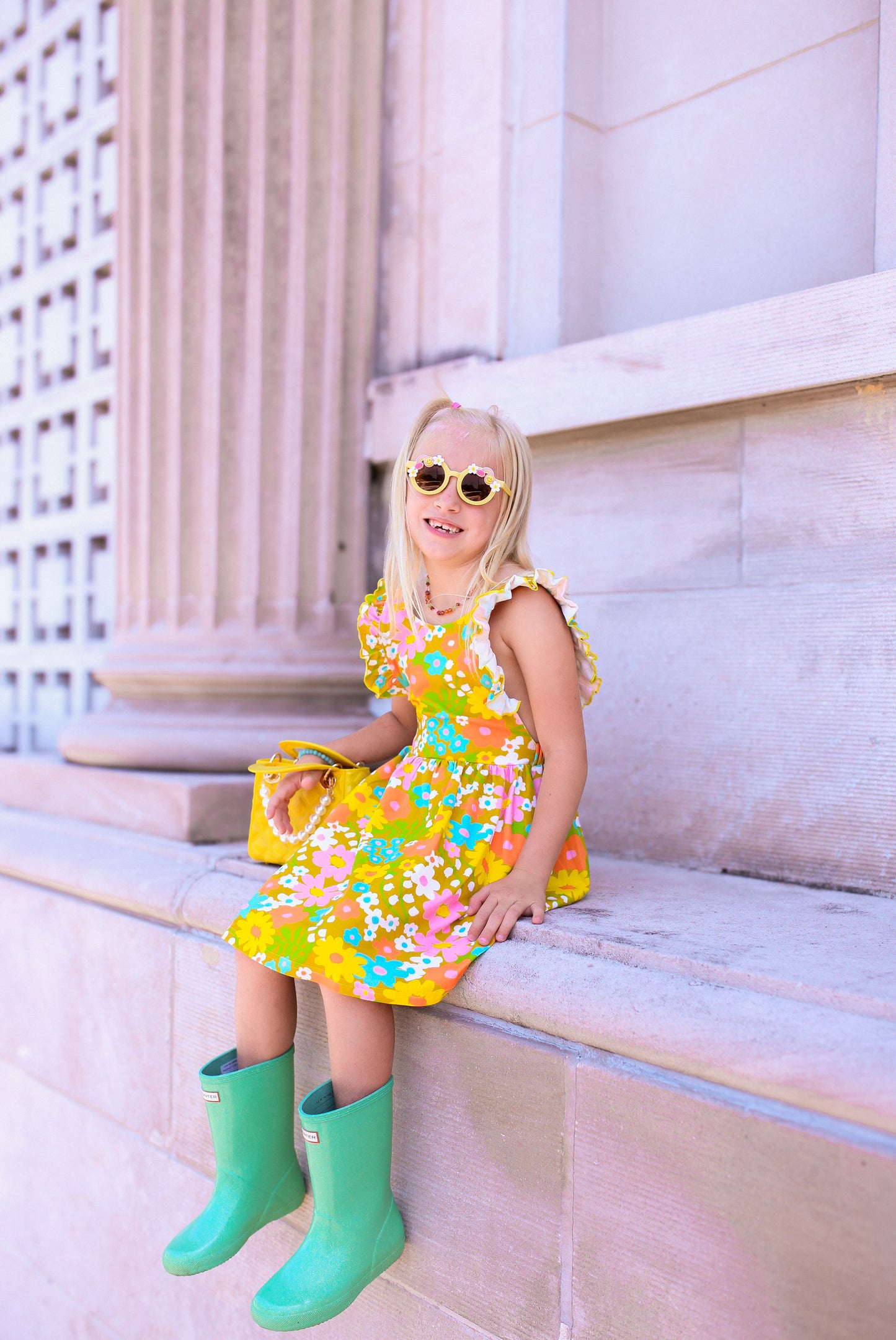 Sixties Summer Floral Pinafore Girl's Dress