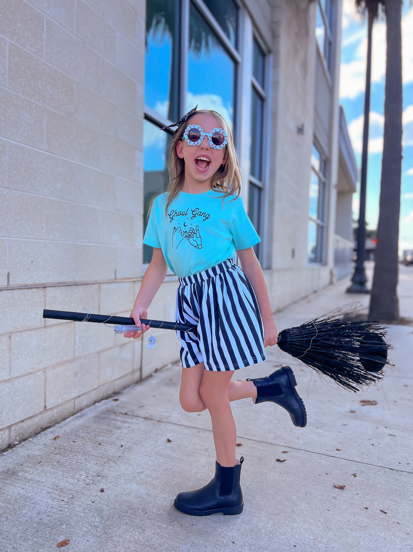 June&Grey Black and White Striped Skirt