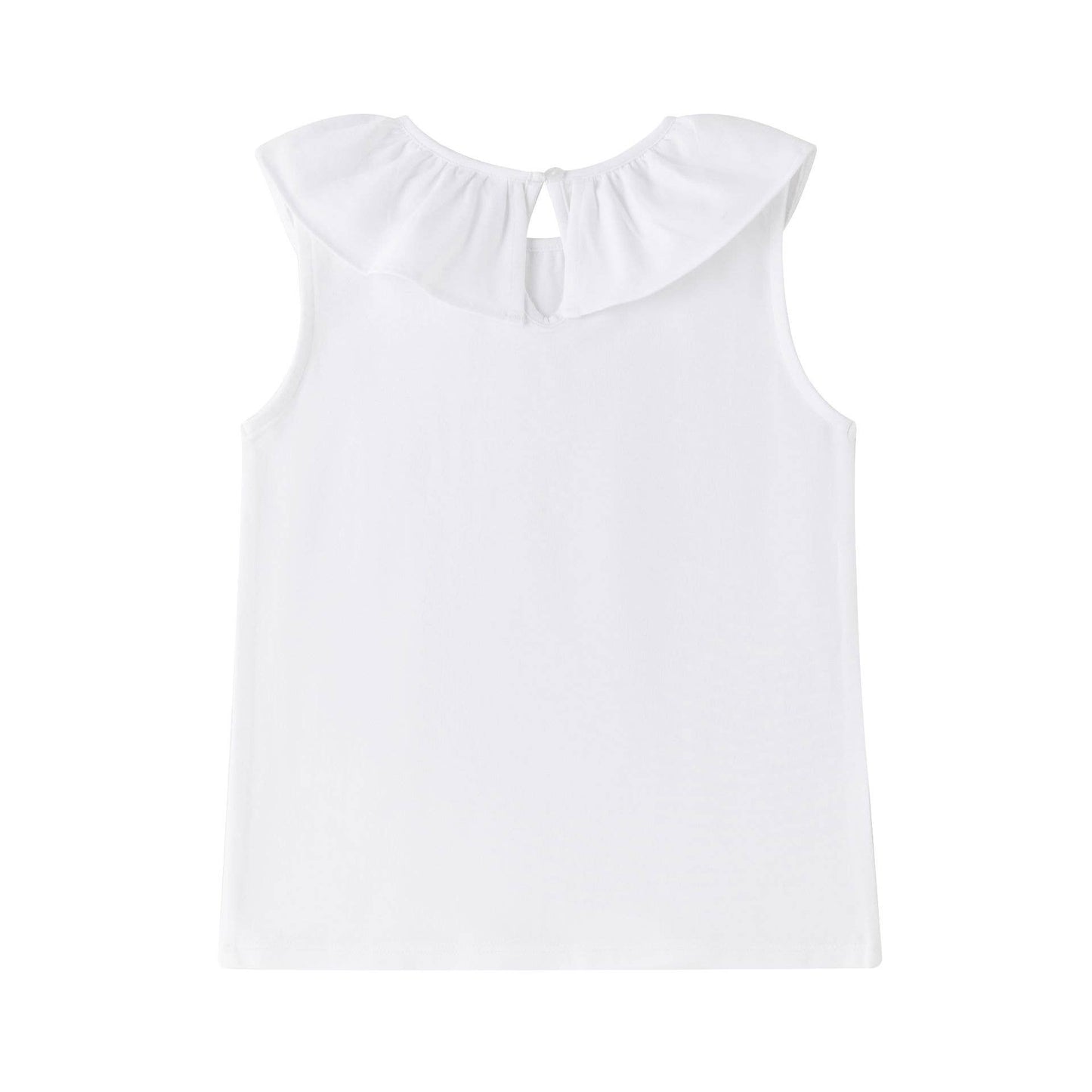 Sleeveless t-shirt with ruffle for girls