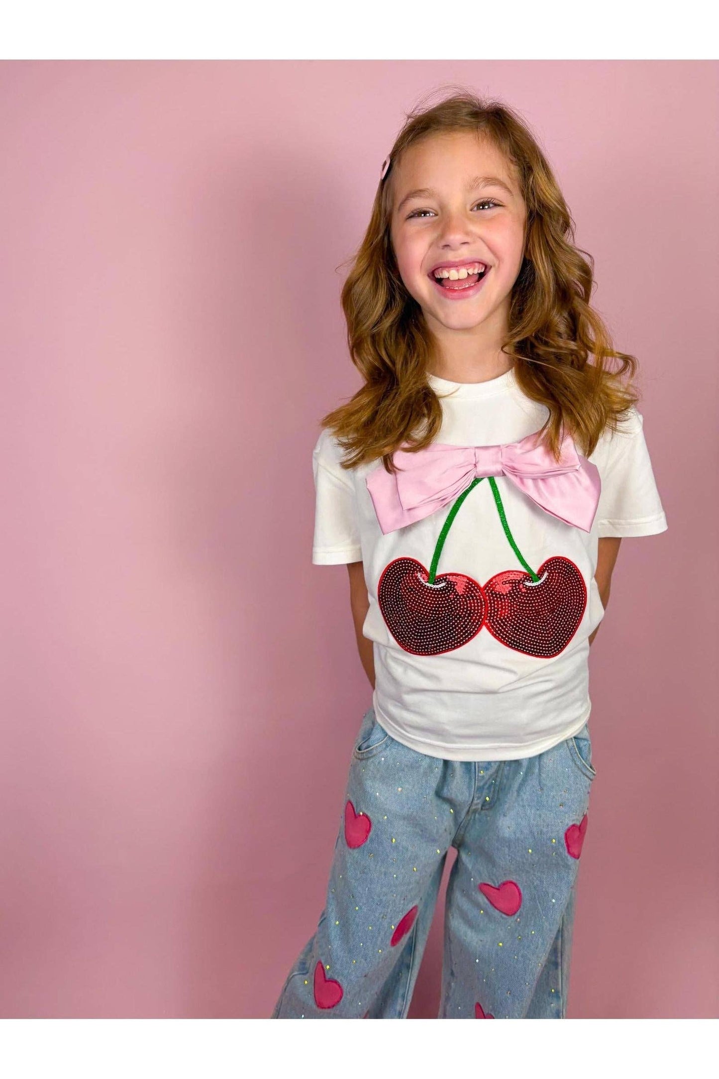 Cherry and Bow Patched Top