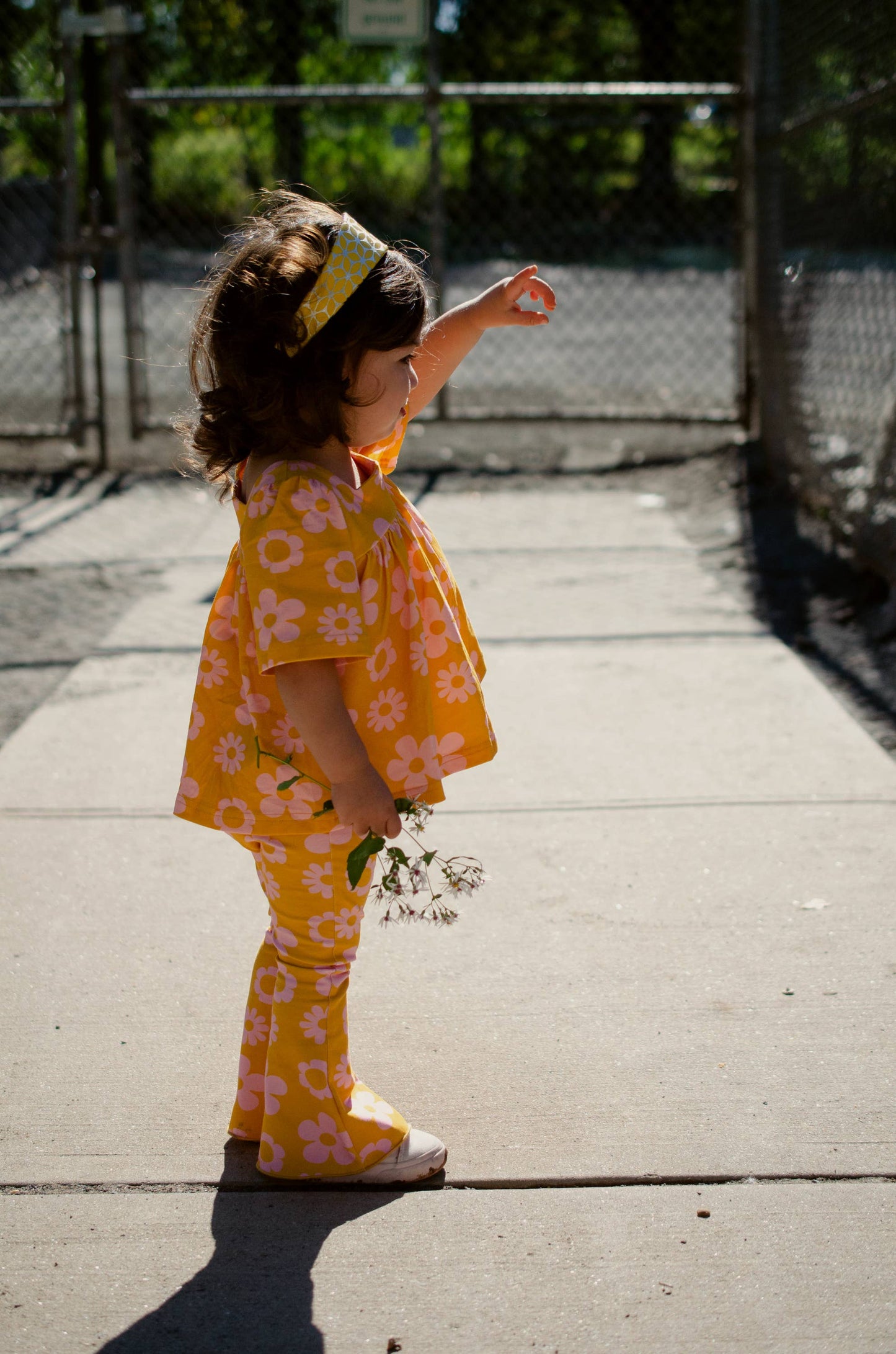 Printed Jersey Knit Bell Bottoms Two Groovy Birthday Outfit