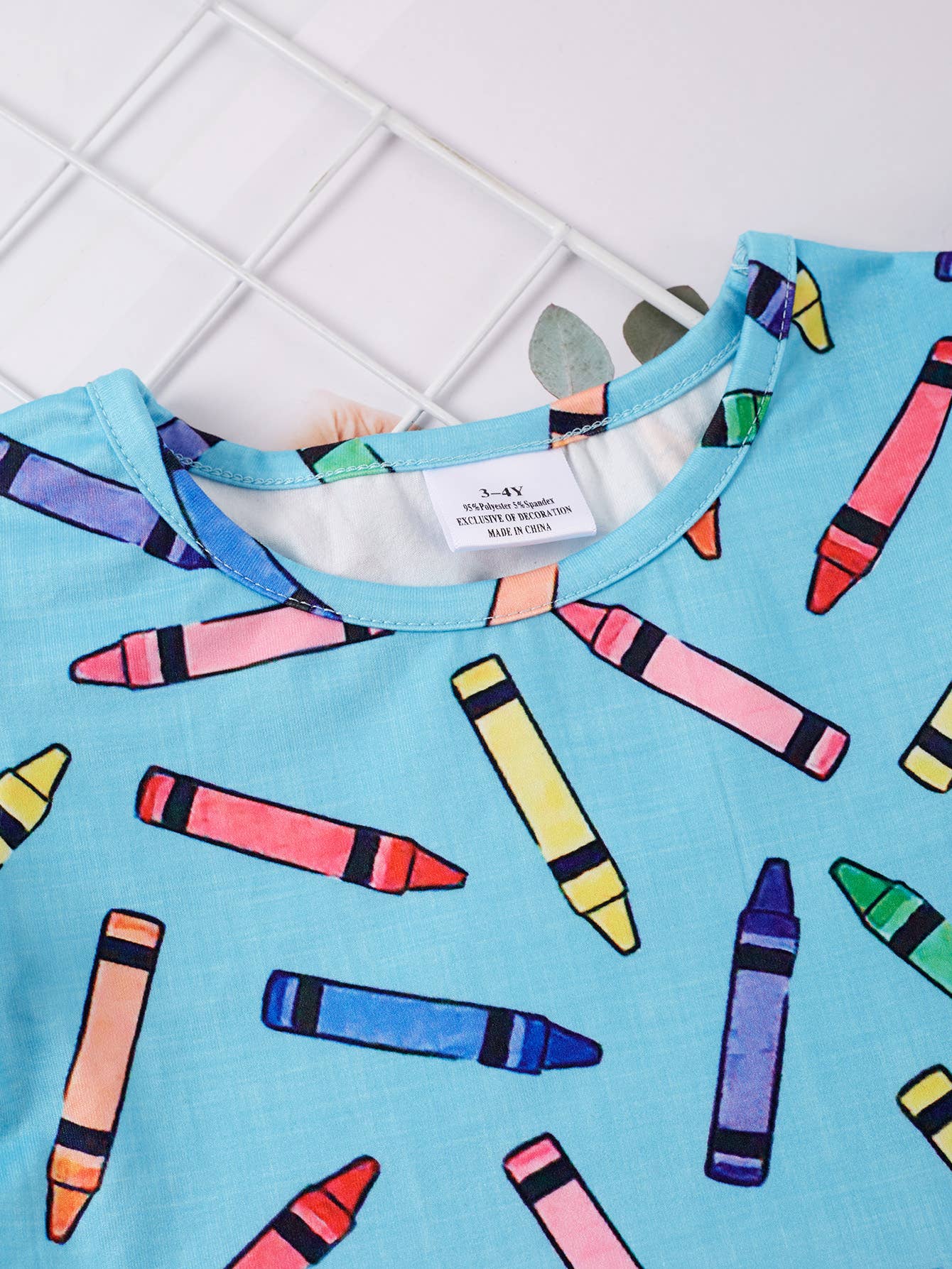 Girls Colorful Crayon Ruffle Flare Dress for back to school