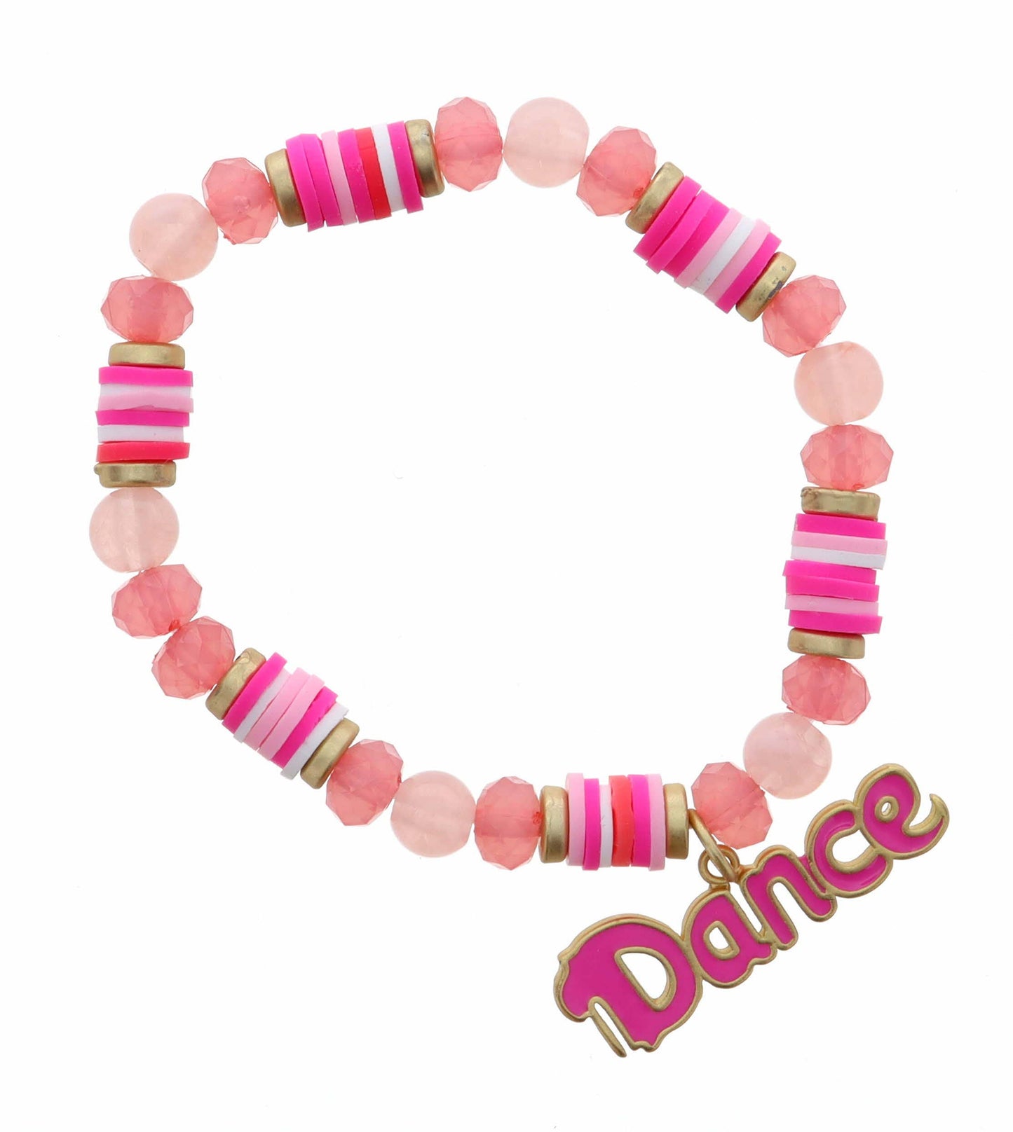Kids Hot Pink Dance on Pink Rubber Sequins Bracelet