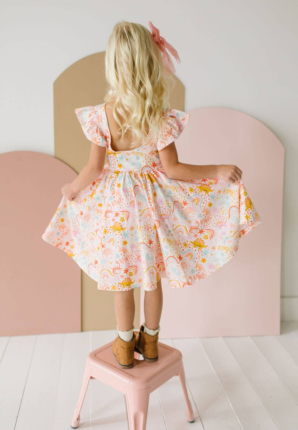 Olivia Twirl Dress in Dreamy Dino