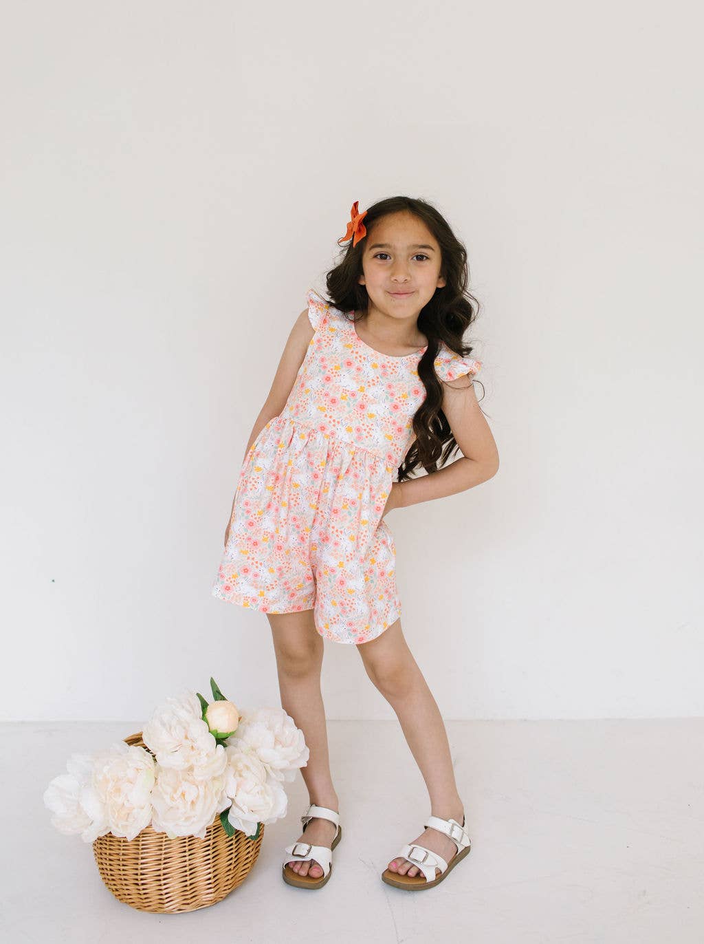 Macie Romper in Bunny Field