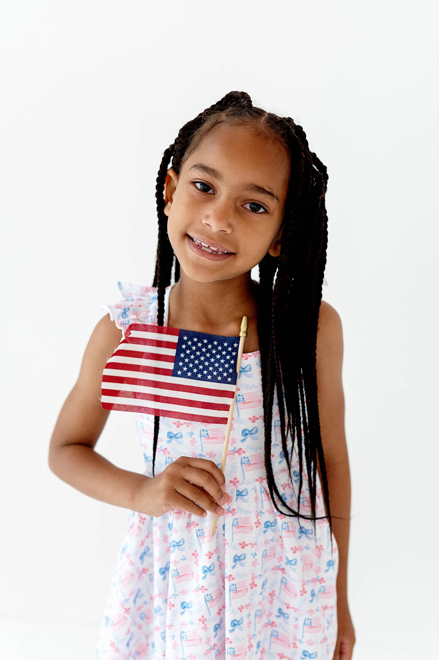 Rosita Dress in Patriotic Flags| Pocket Twirl Dress
