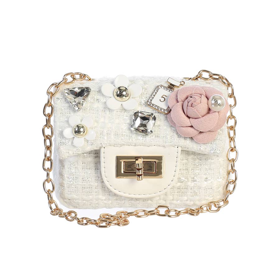 Mini Tweed Purse with Adorable Charms