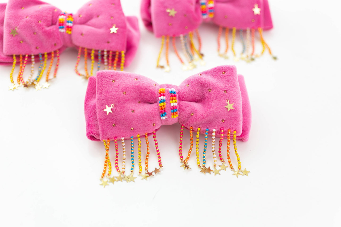 Velvet Hair Bow - Fringe Flare