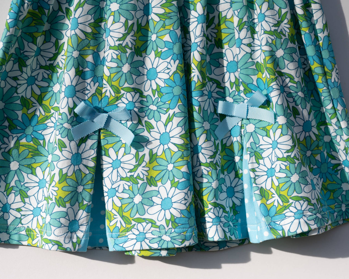 Blue Flower & Polka Dot Dress