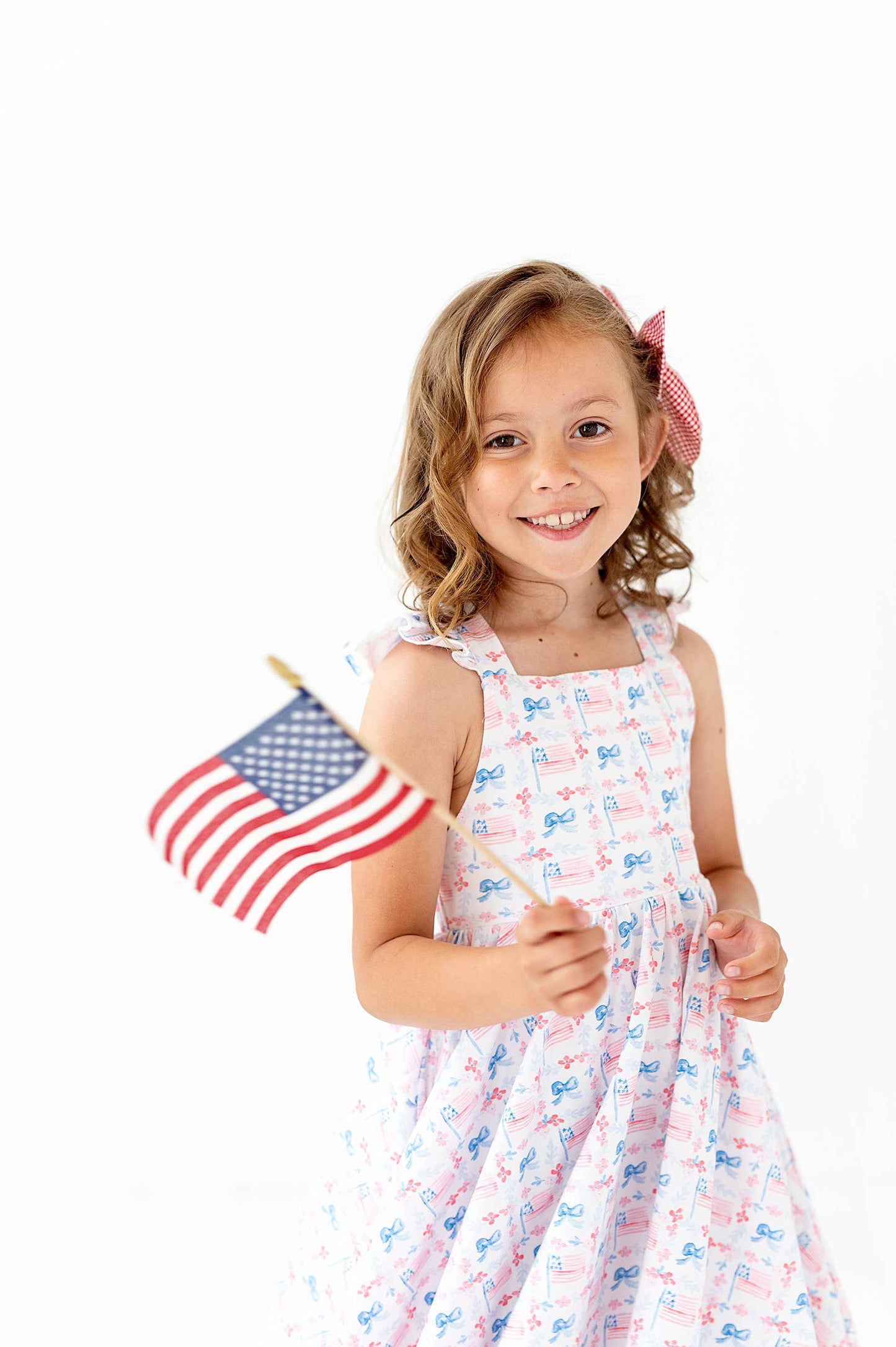 Rosita Dress in Patriotic Flags| Pocket Twirl Dress