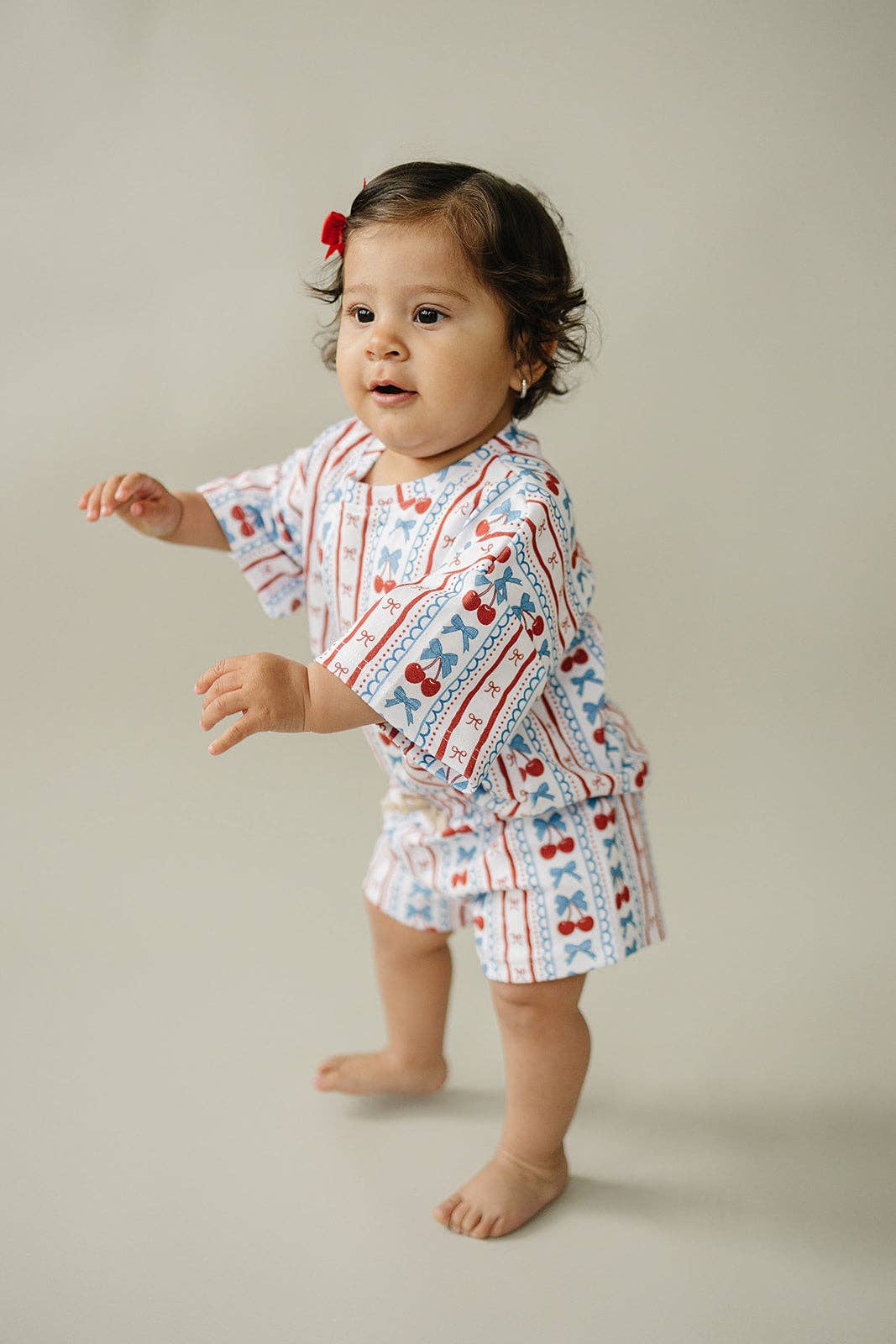 4th of July Shorts Set | Cherries & Stripes
