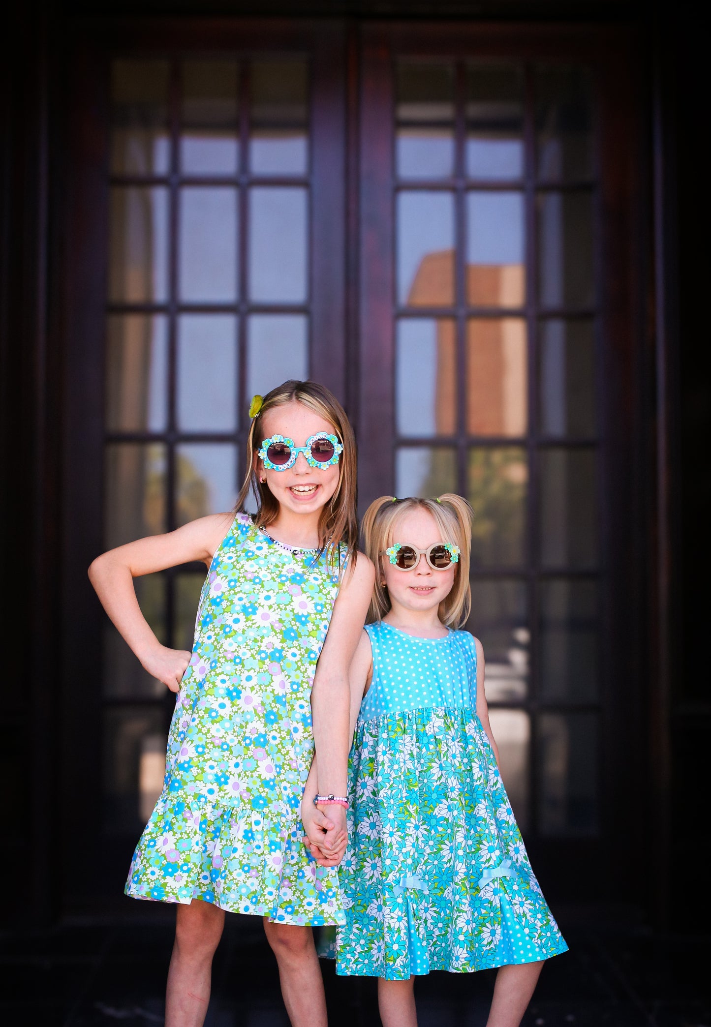 Blue Flower & Polka Dot Dress