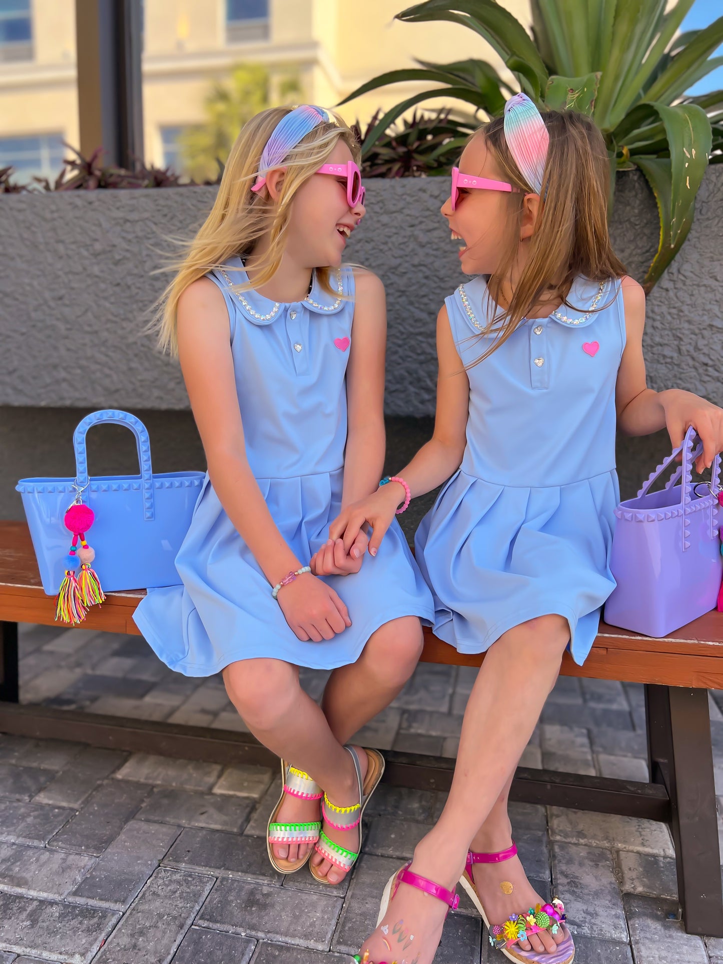 Girls Embellished Pleaded Athletic Golf Dress