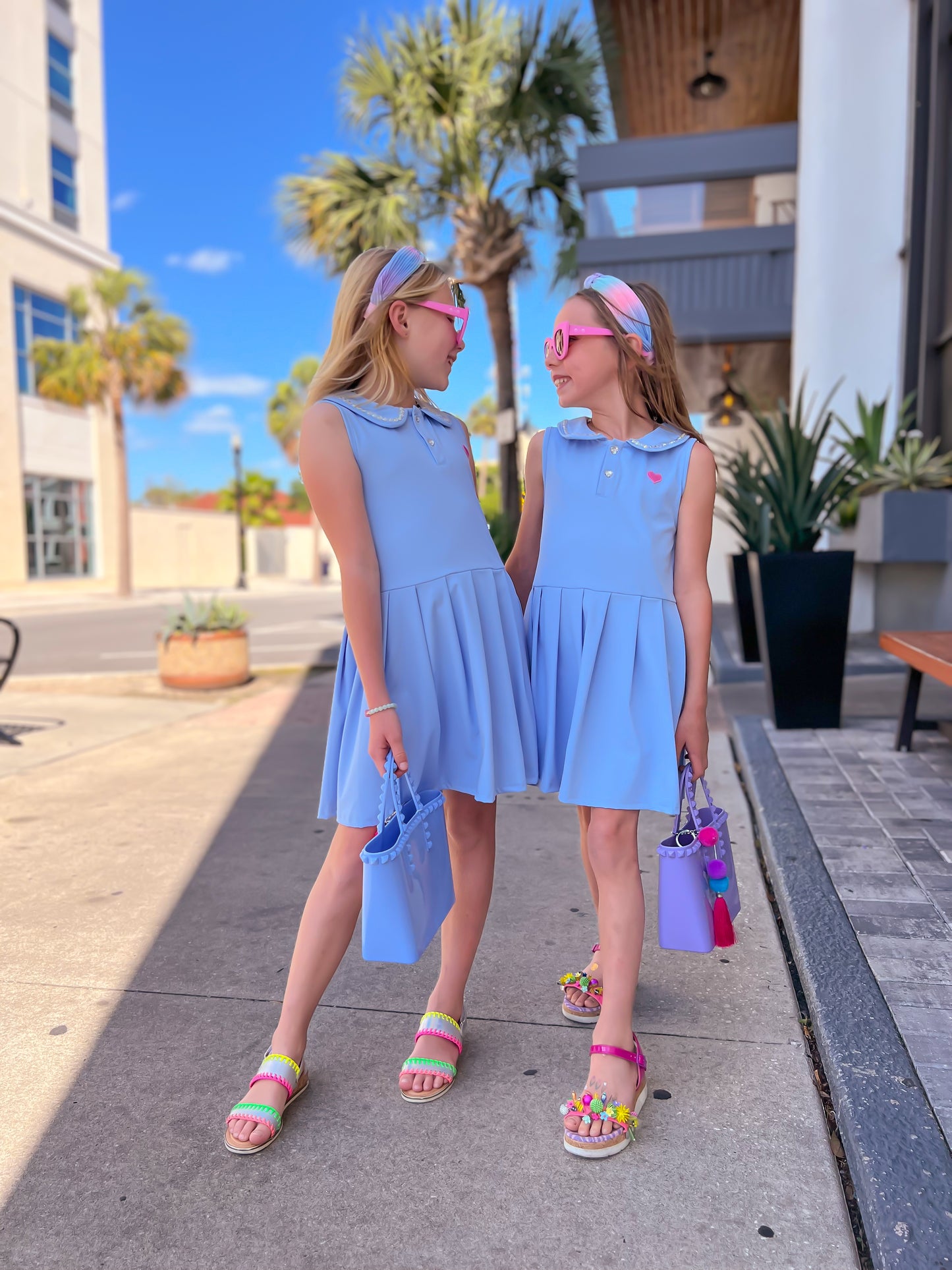 Girls Embellished Pleaded Athletic Golf Dress