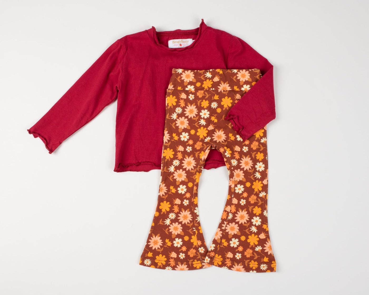Lettuce Hem Girls Long Sleeve Solid Shirt