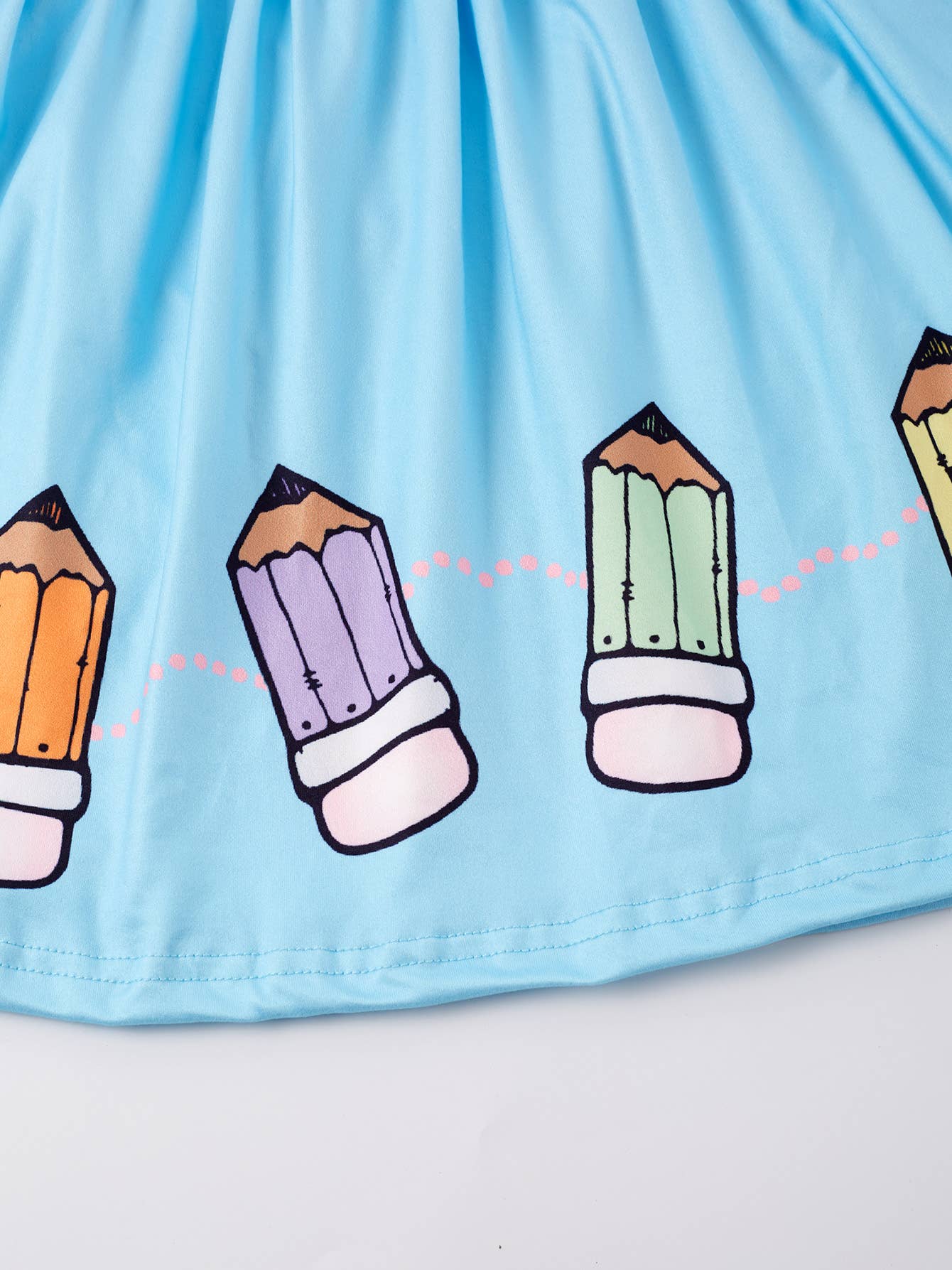 Girls Colorful Crayon Ruffle Flare Dress for back to school