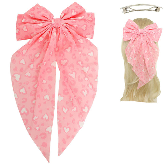 Valentines Day Theme Bow Barrette Hair Clip