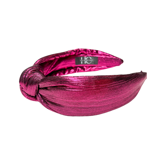 Kid and Tween Fuchsia Metallic Padded Knotted Headband