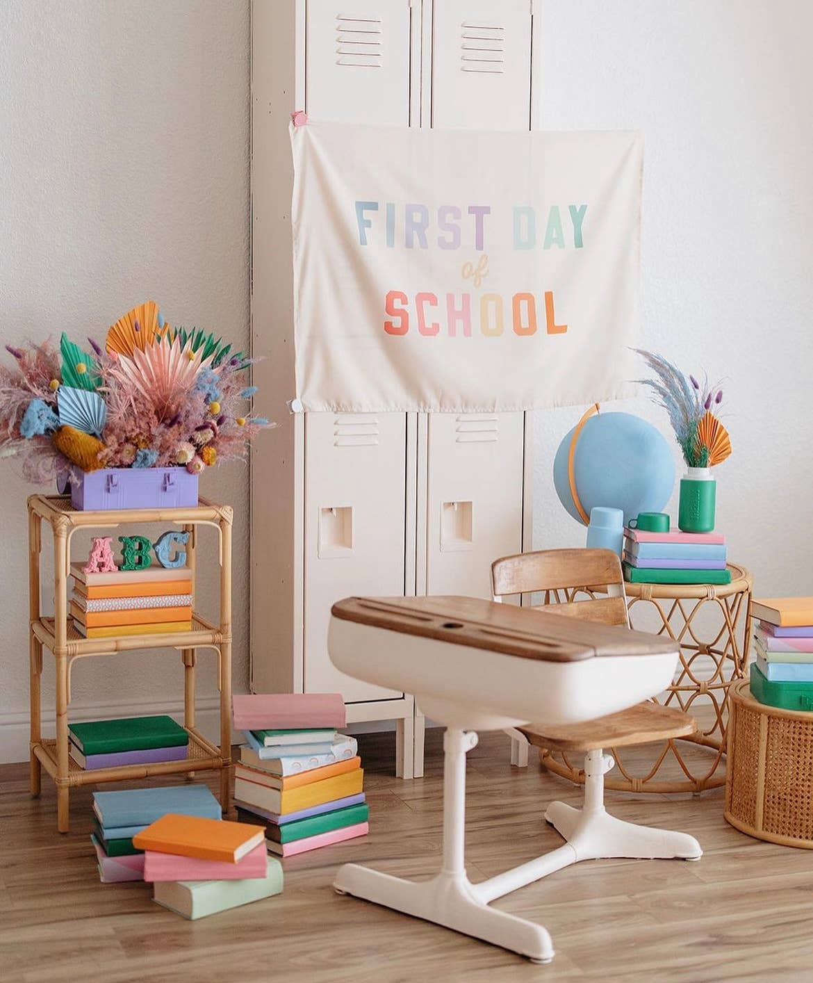{Rainbow} First Day of School Banner