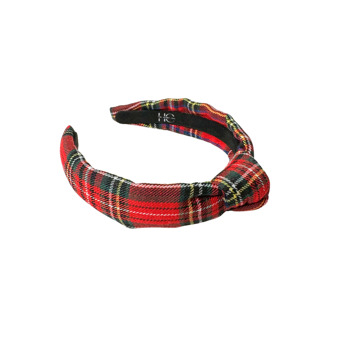 Kid Christmas Plaid Knotted Headband