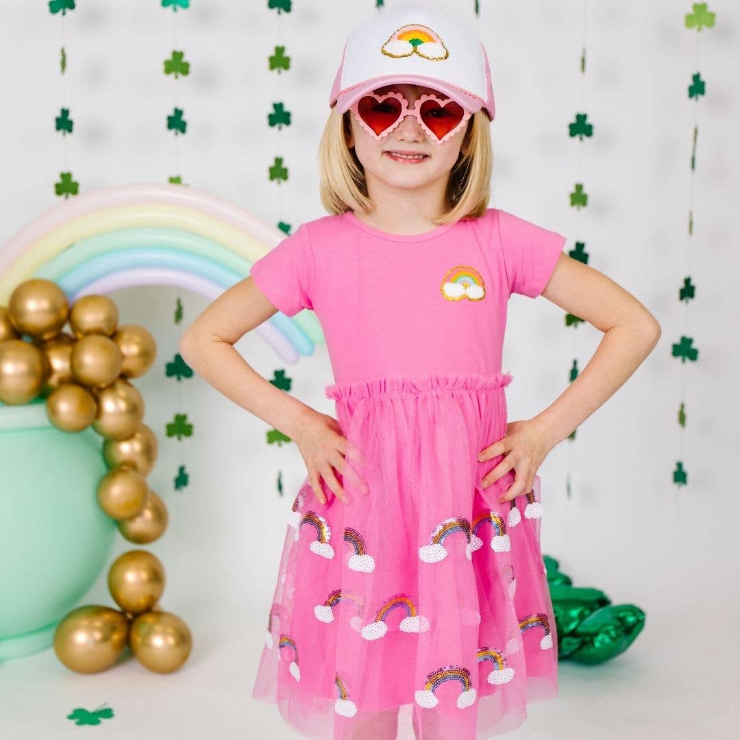 Magical Rainbow Short Sleeve Tutu Dress - Girls Clothes
