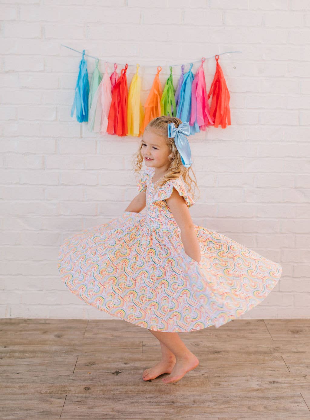 Olivia Dress in Primary Rainbow
