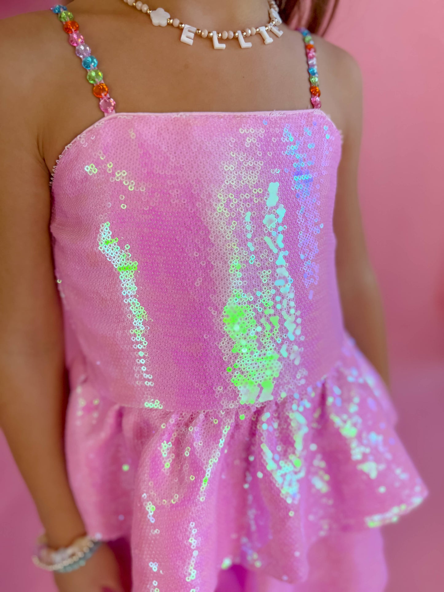 Pink Sequin Gem Dress (Pre Order)