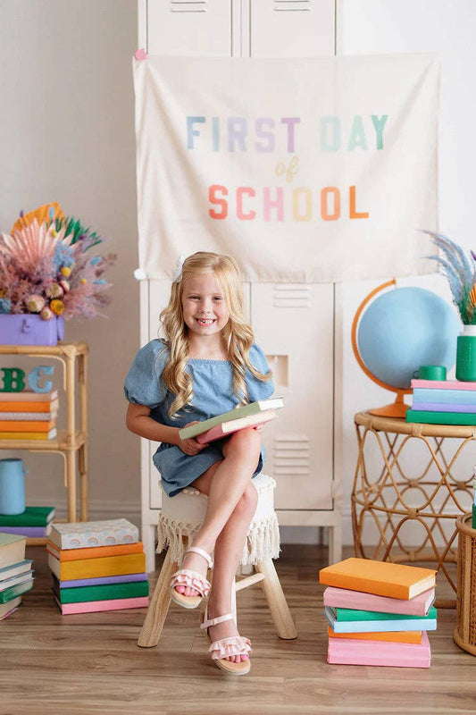 {Rainbow} First Day of School Banner