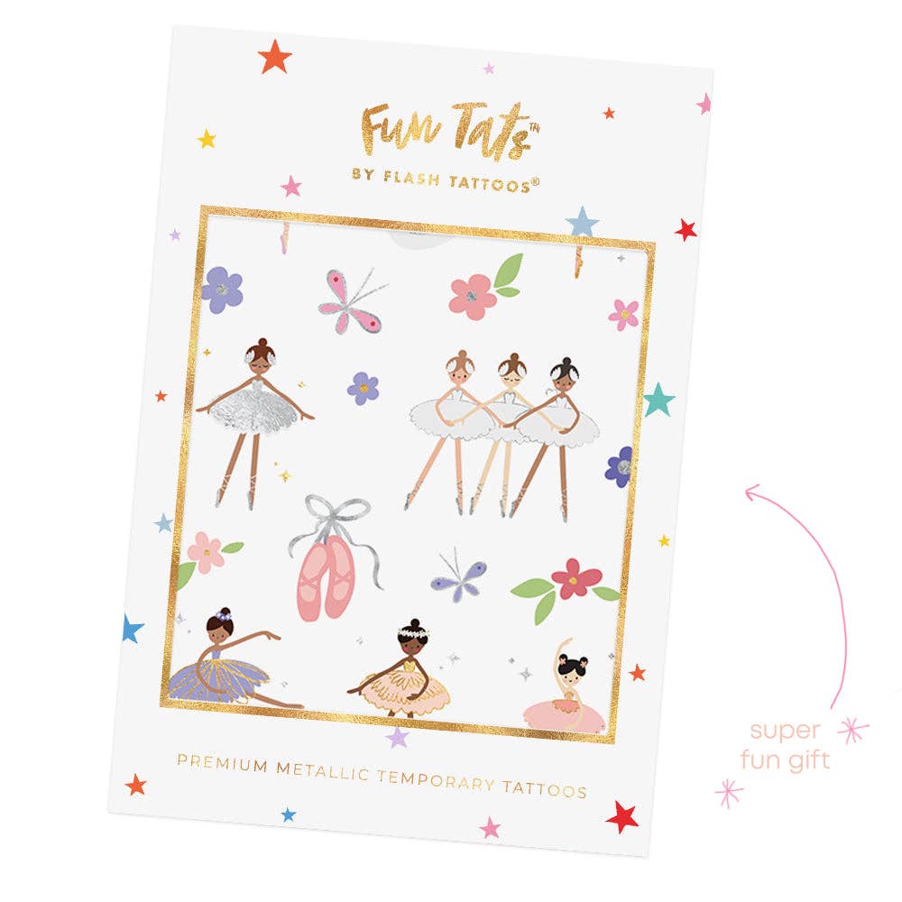 Ballerina kids temporary tattoo pack