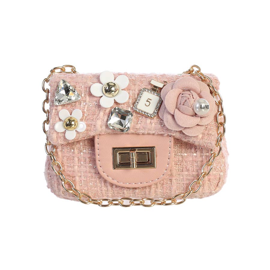 Mini Tweed Purse with Adorable Charms