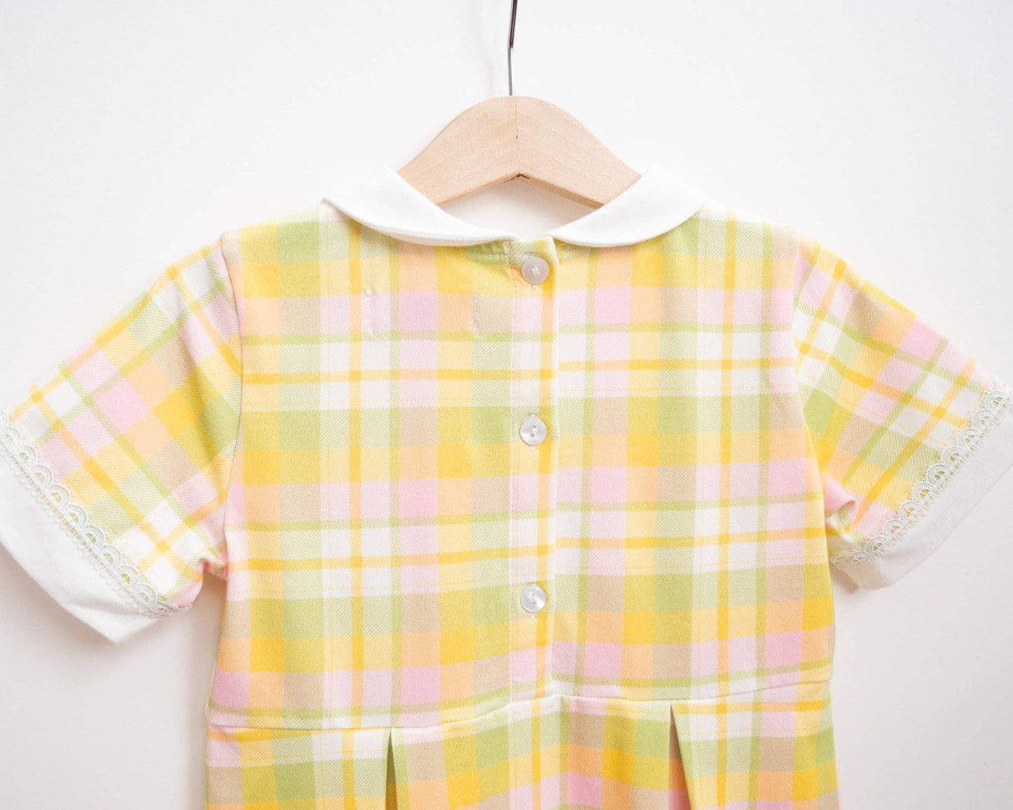 Retro Plaid Collar Dress for Toddler Girls Spring Easter