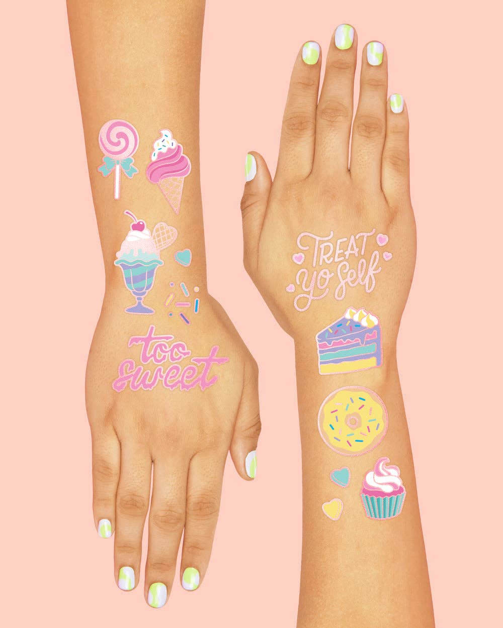 Candy Foil Kids Temporary Tattoos, Birthday Party Favor