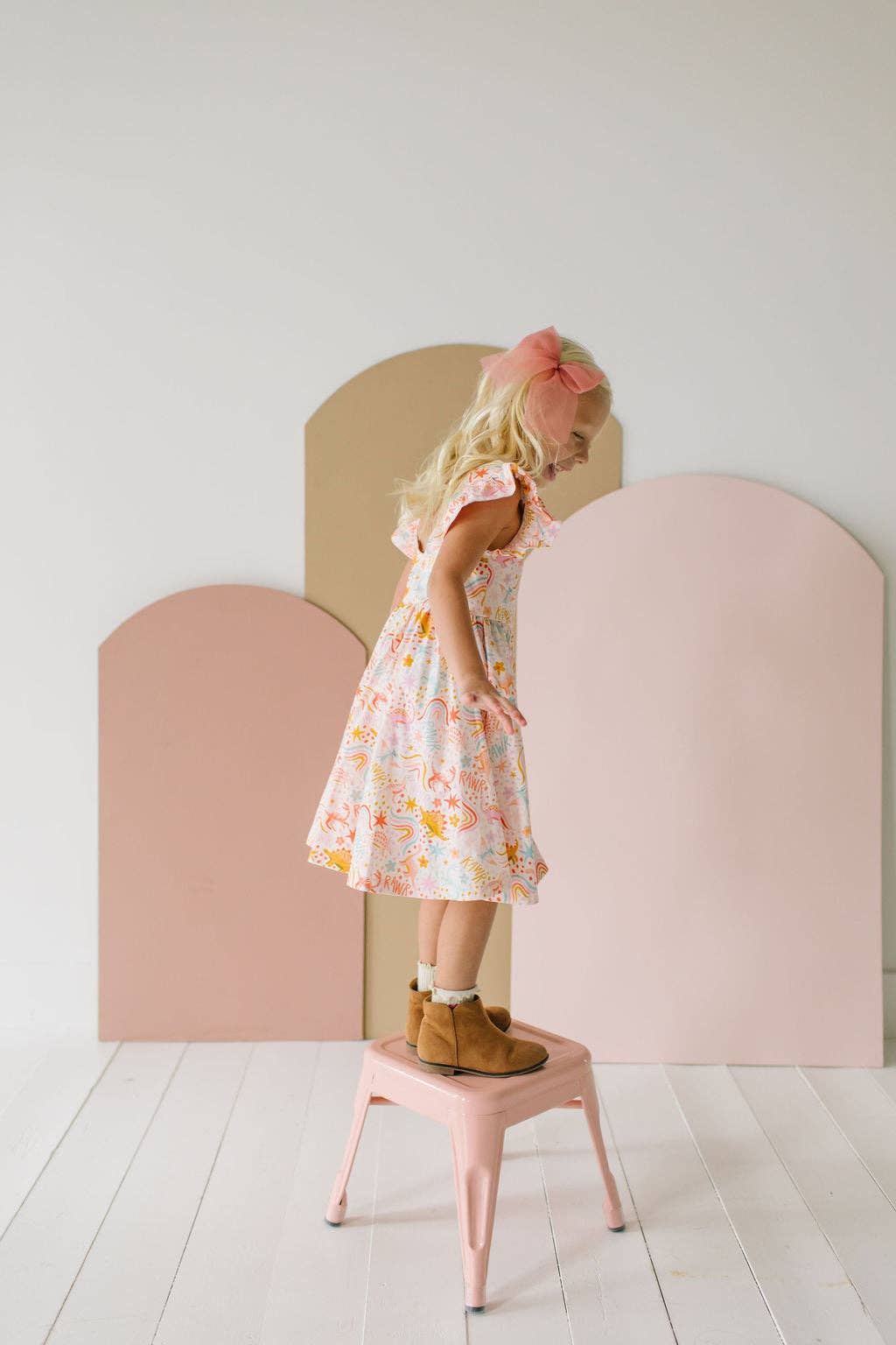 Olivia Twirl Dress in Dreamy Dino