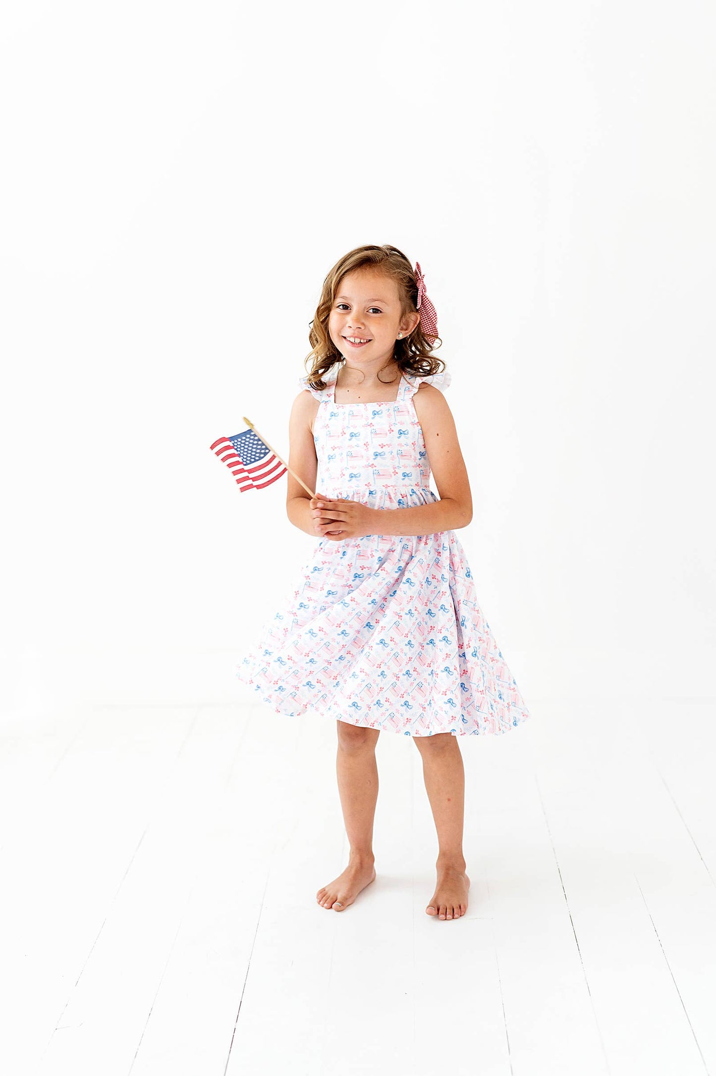 Rosita Dress in Patriotic Flags| Pocket Twirl Dress