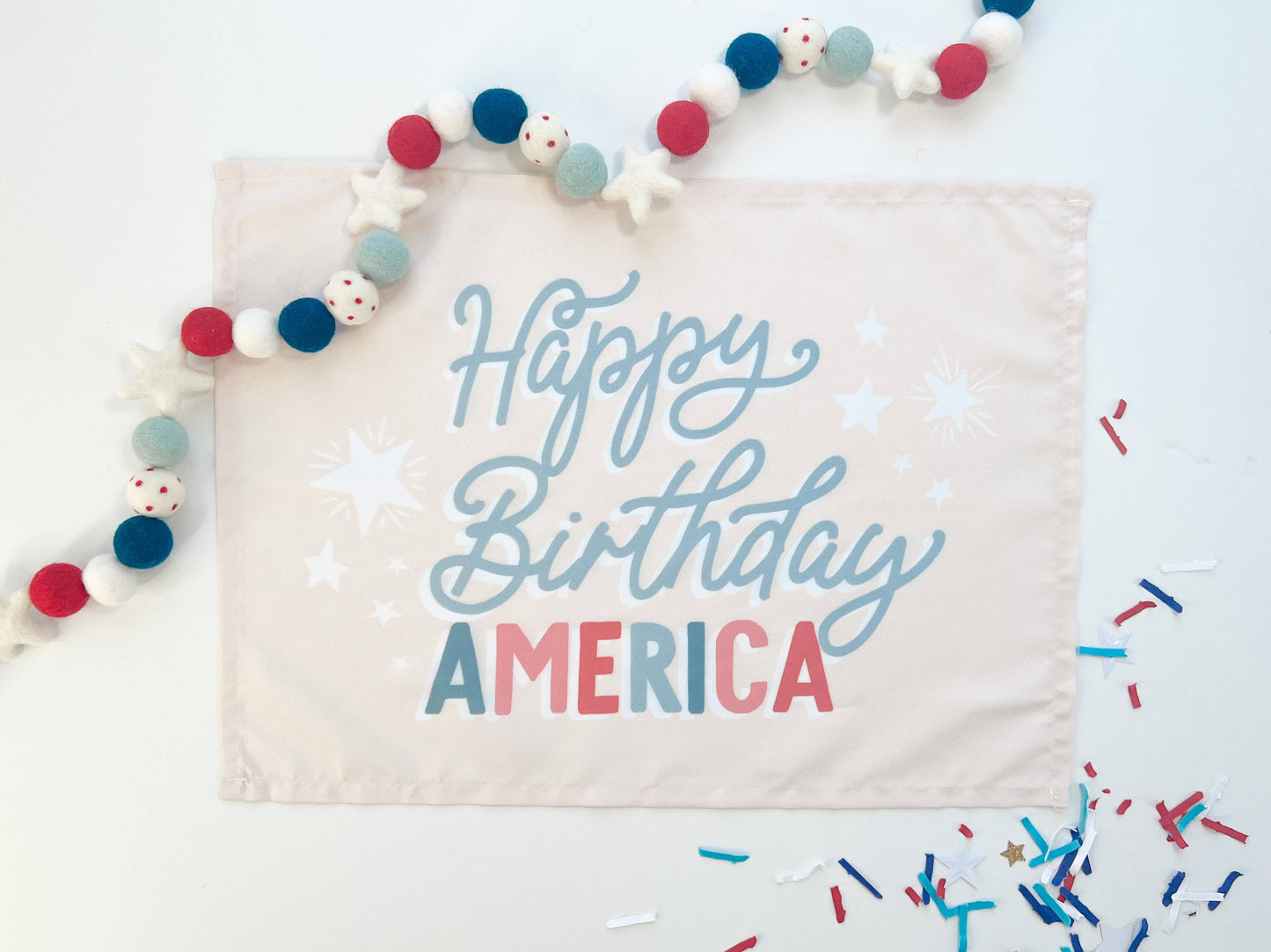{Tan} Happy Birthday America Banner