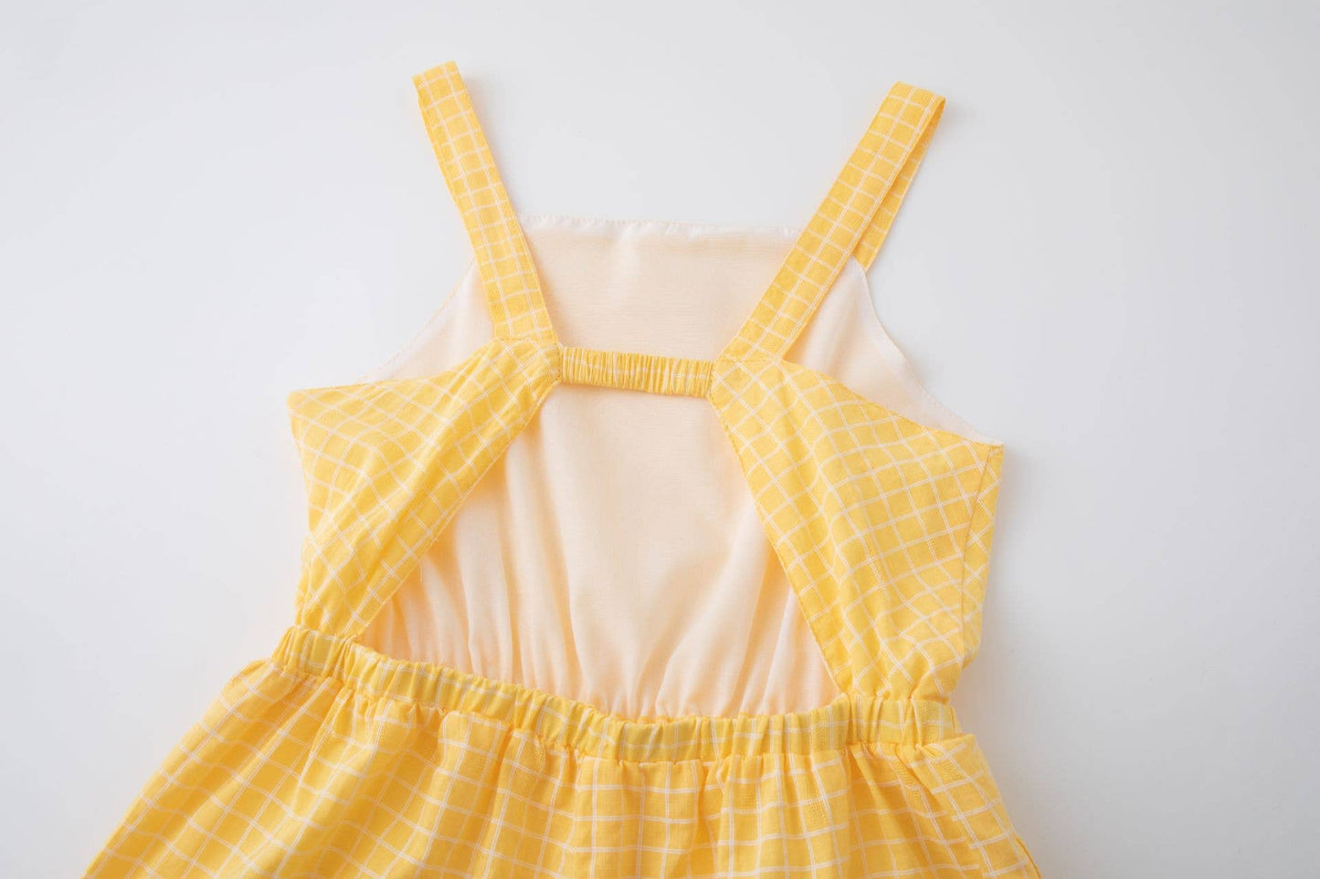 Yellow Plaid Jumpsuit for girls