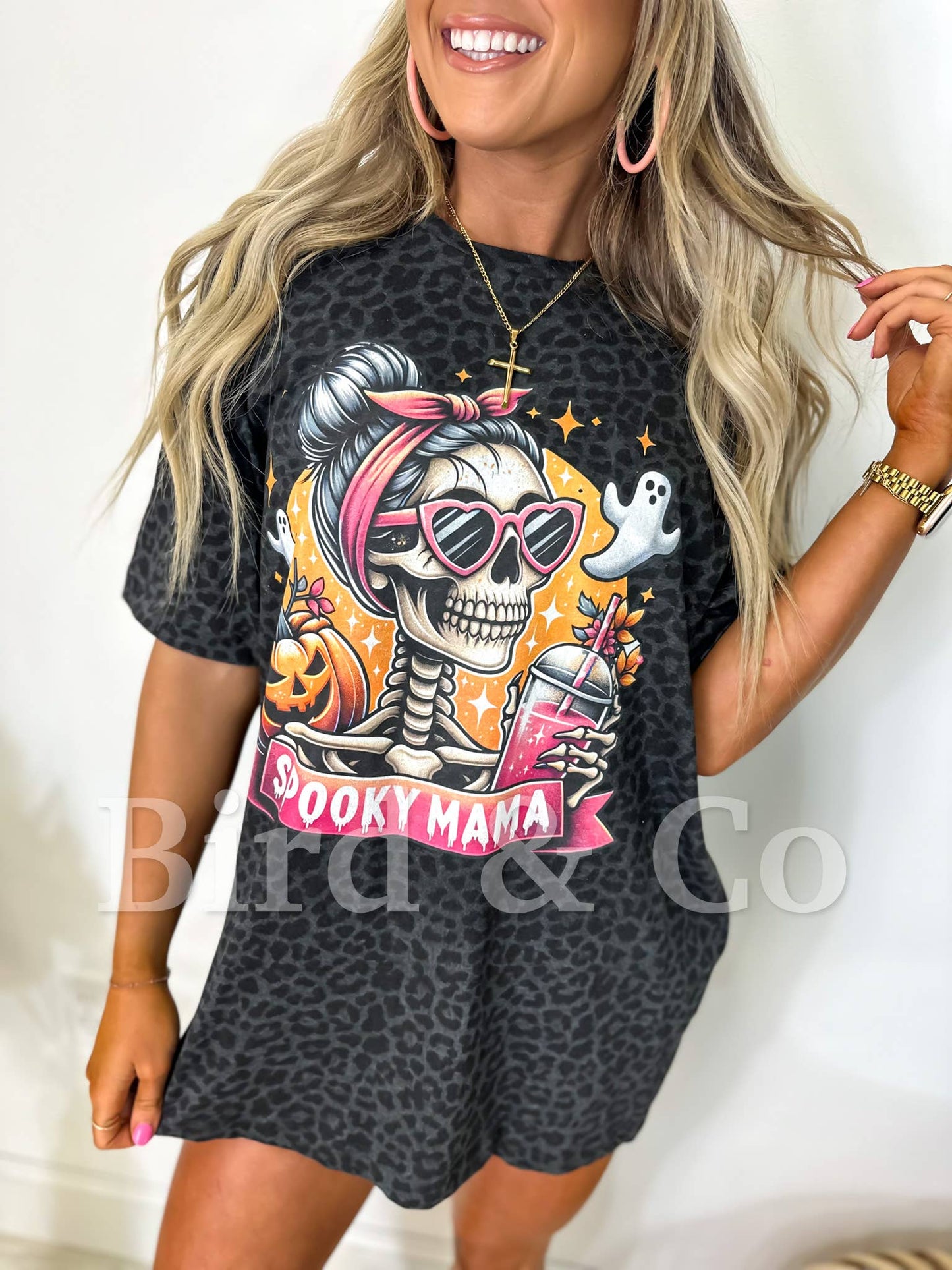 Spooky Mama Leopard Graphic Tee
