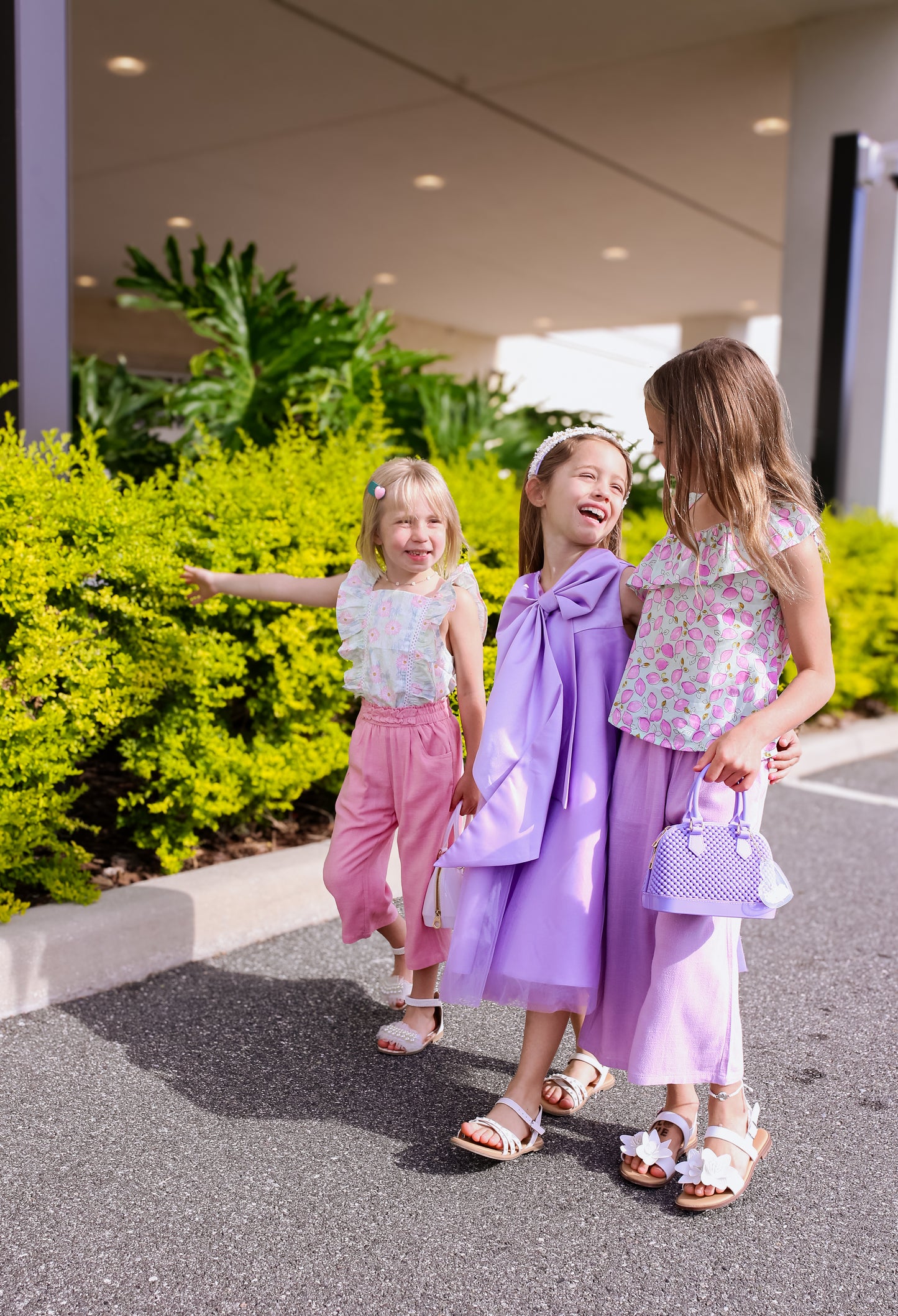 Wide purple pants for girls