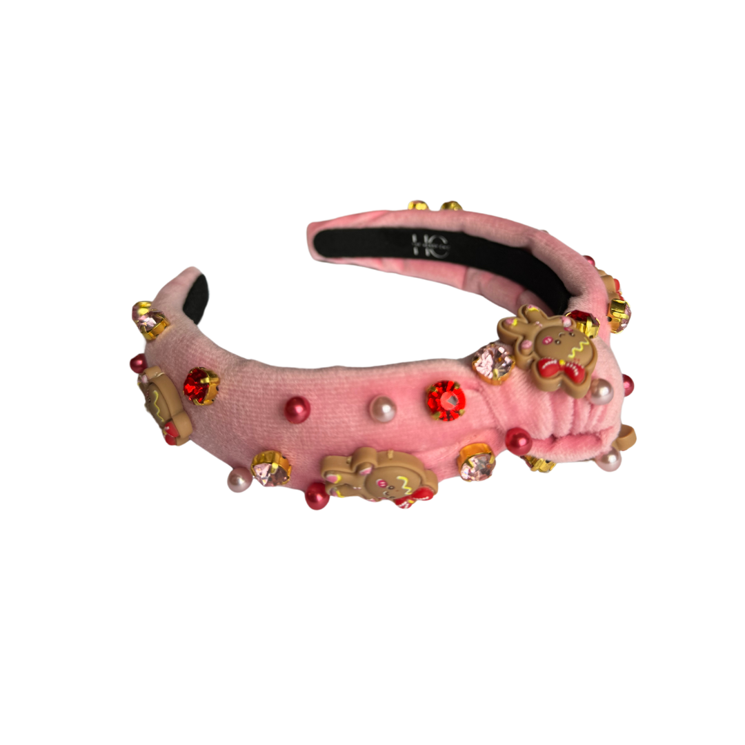 Kid Pink Gingerbread Knotted Headband