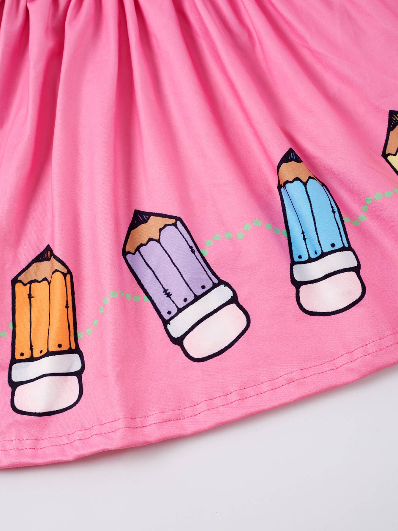 Girls Colorful Crayon Ruffle Flare Dress for back to school