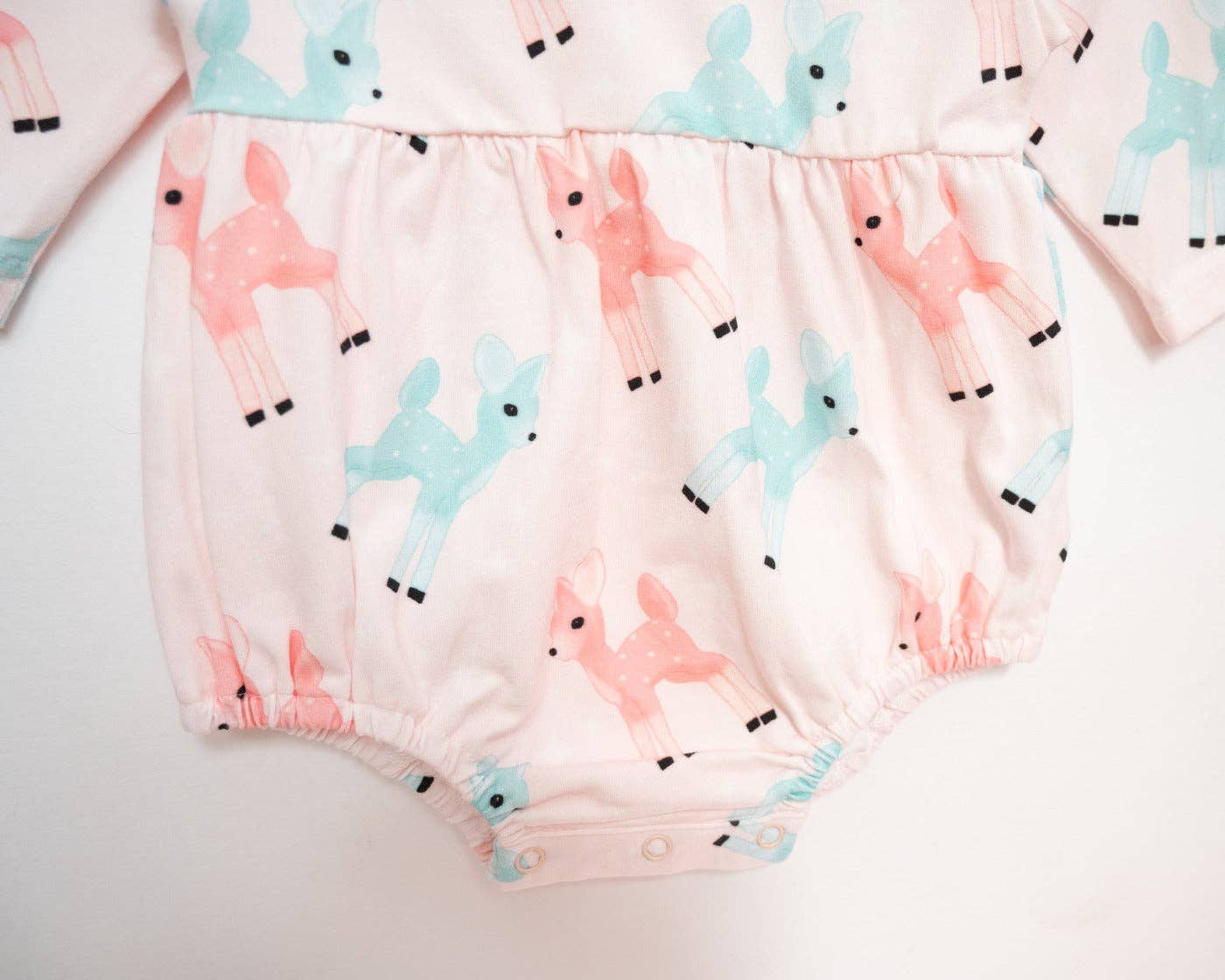 Retro Pink Reindeer Girls Christmas Romper Vintage Style