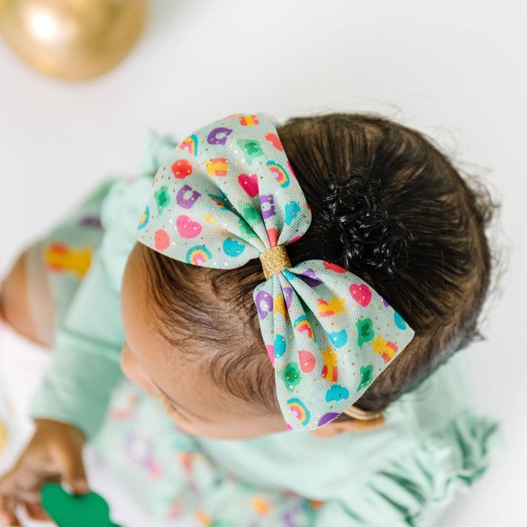 Lucky Charm St. Patrick's Day Tulle Bow Baby Headband - Baby