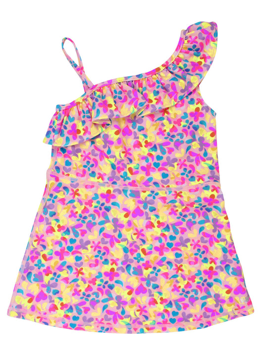 Girls Vibrant Neon Active Tennis Dress & Bike Short Set