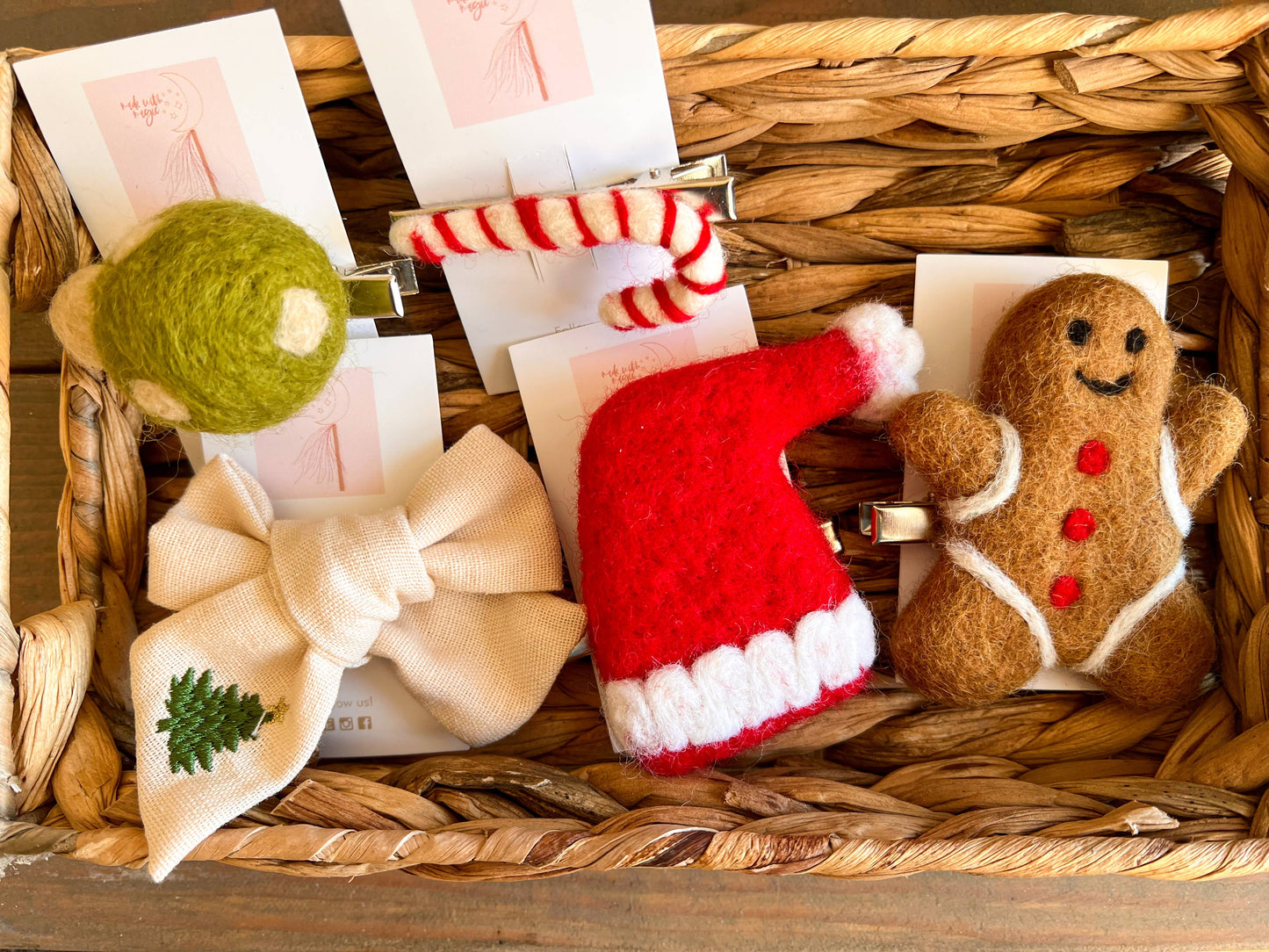 Gingerbread Man Felt Shape Hair Clip