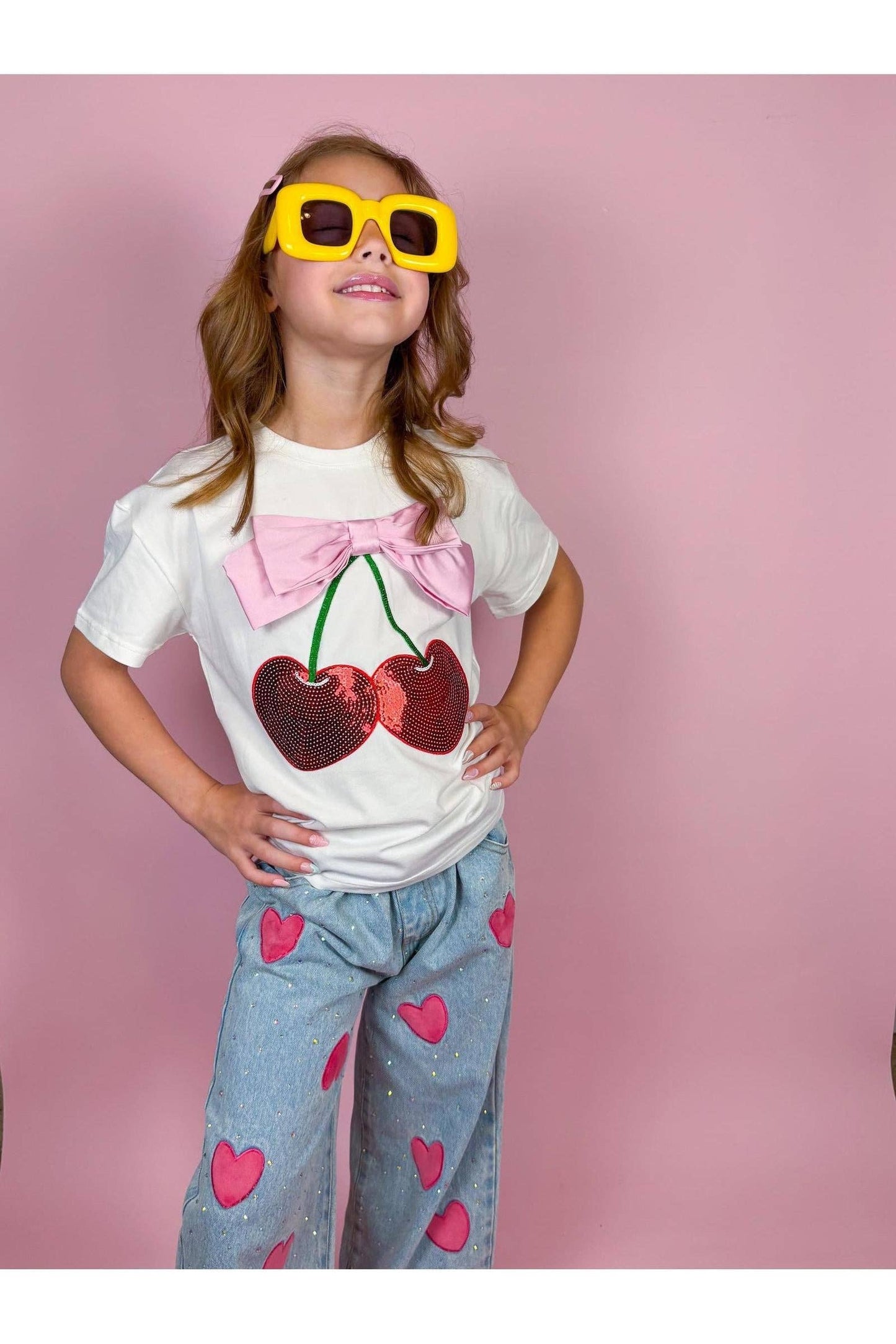 Cherry and Bow Patched Top