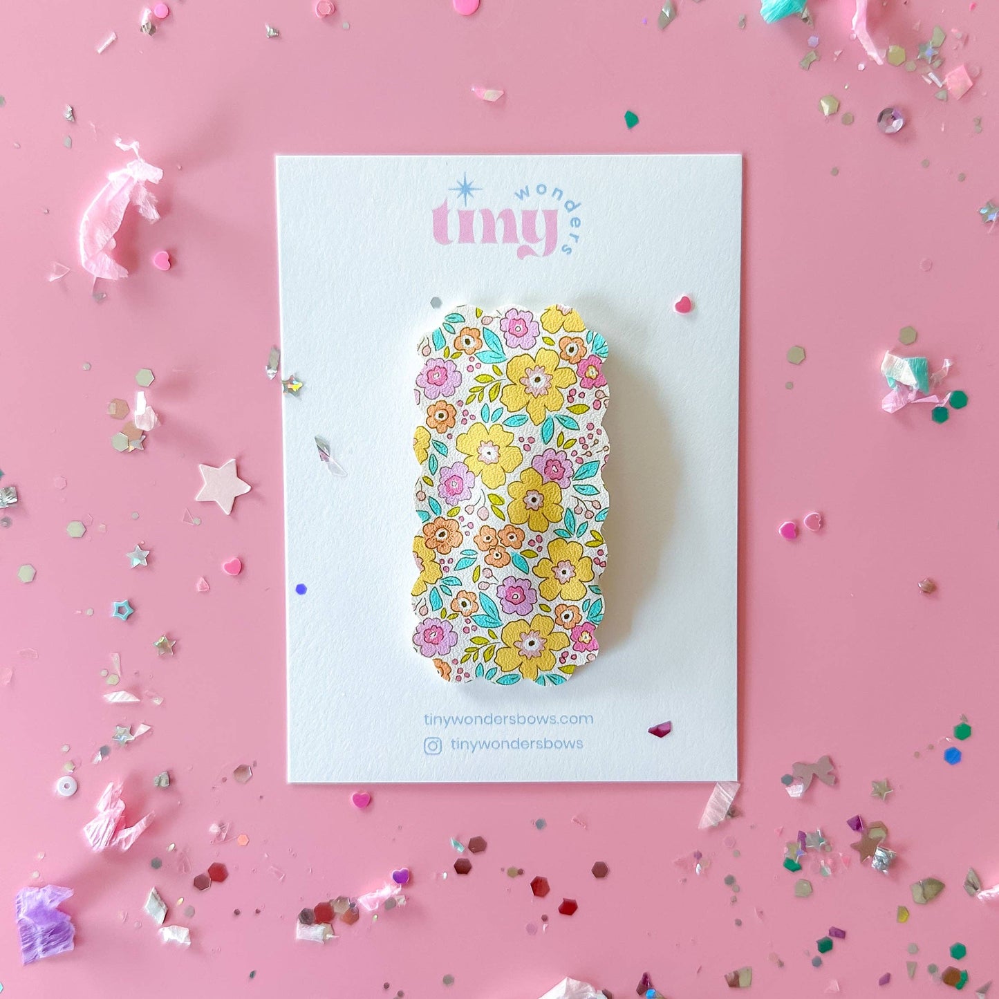 Yellow Dainty Floral, snap clip