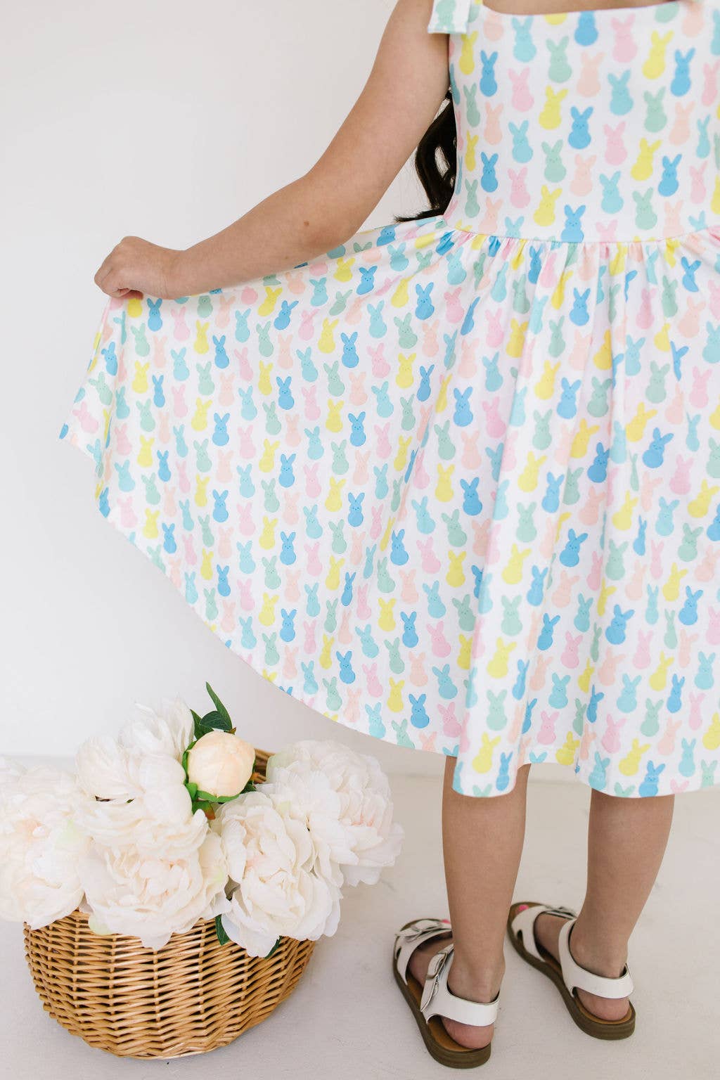 Valerie Twirl Dress in Marshmallow Bunny