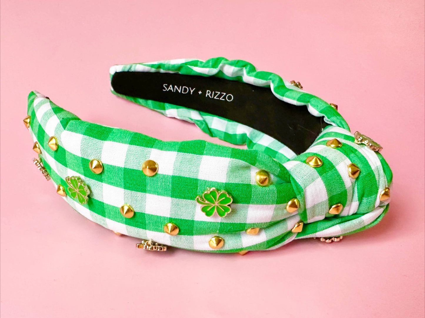 Clover Charm Headband with Enamel Embellishments