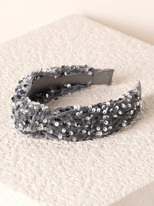 KNOTTED SEQUINS HEADBAND